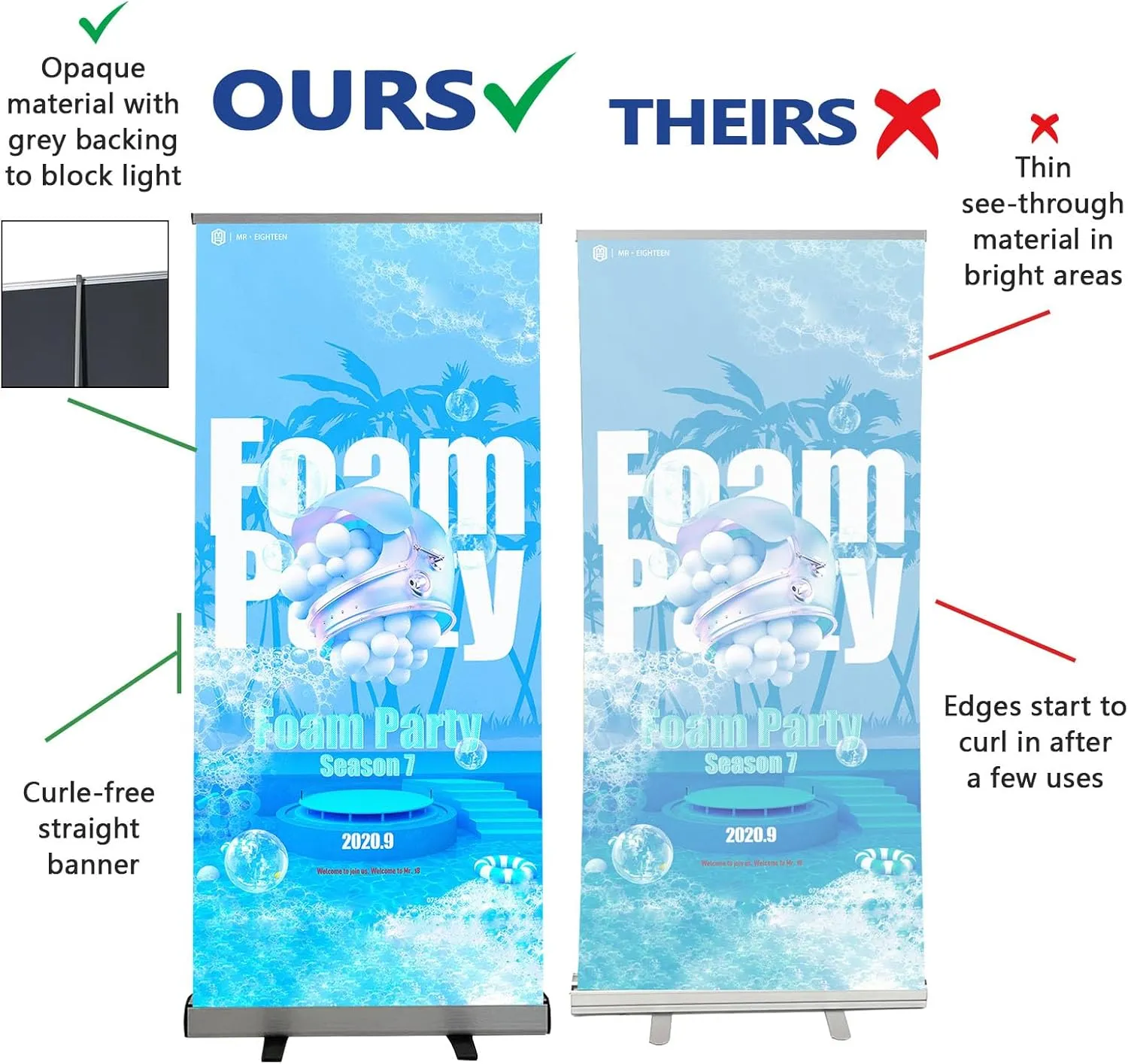 Customizable Banner Roll Up 33x81" Retractable Banner with Stand Travel Case - Full Color Roll-Up Display for Trade Shows, Business, and Event Advertising(With Base and Stand)