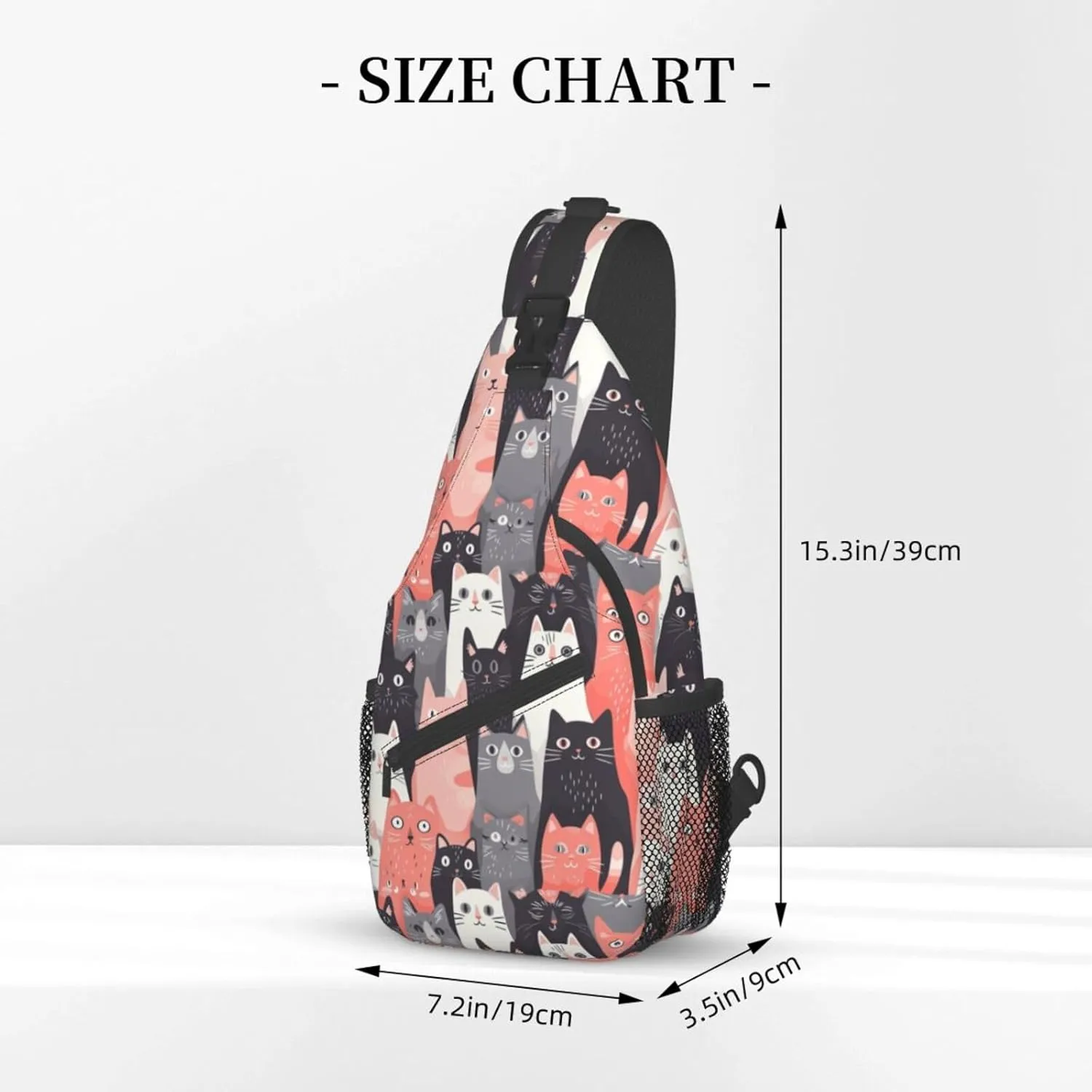 Cute Cats Lovely Kitten Sling Backpack Hiking Backpack Crossbody Bag Sports Lightweight And waterproof Chest Bag Shoulder Bag For Women Men