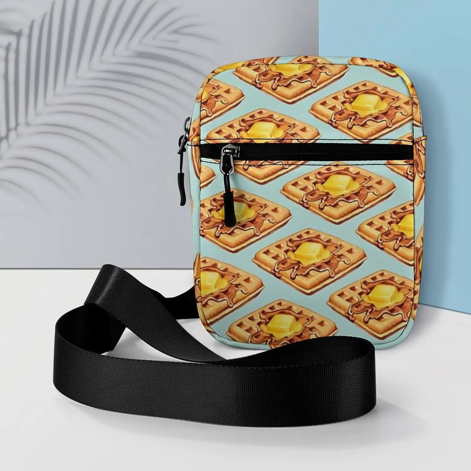 Cute Waffle Pattern Crossbody Bag Small Shoulder Bag Waterproof, Lightweight And Convenient