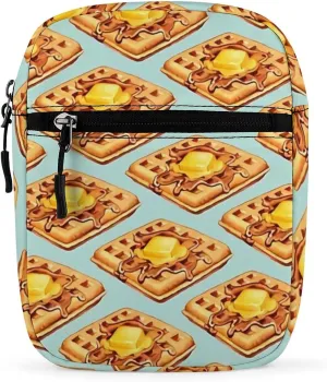 Cute Waffle Pattern Crossbody Bag Small Shoulder Bag Waterproof, Lightweight And Convenient