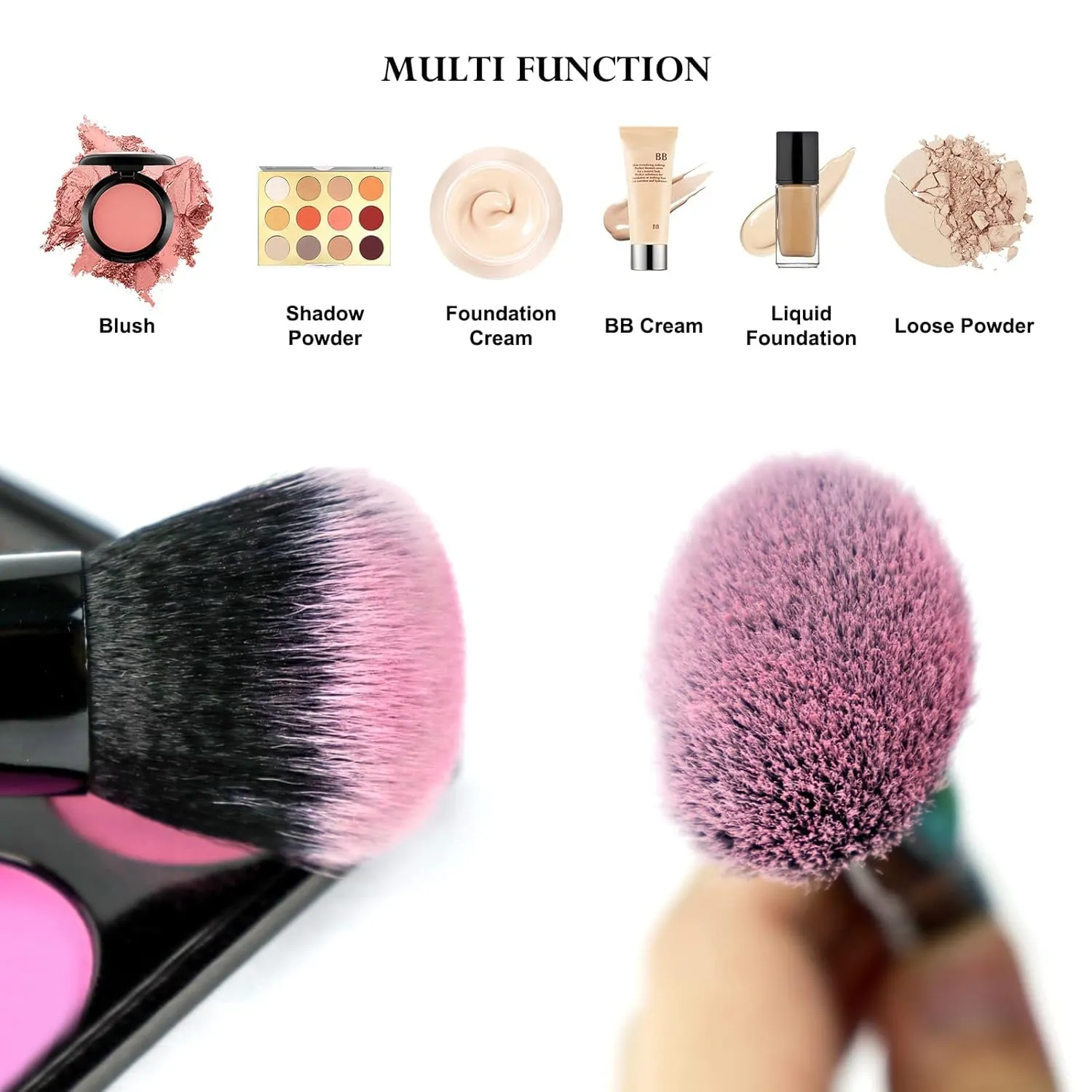 Daxstar Makeup Brushes with a Foldable Case, Makeup Kit 15PCS, Make up Brushes Set Black with 4 Makeup Sponges