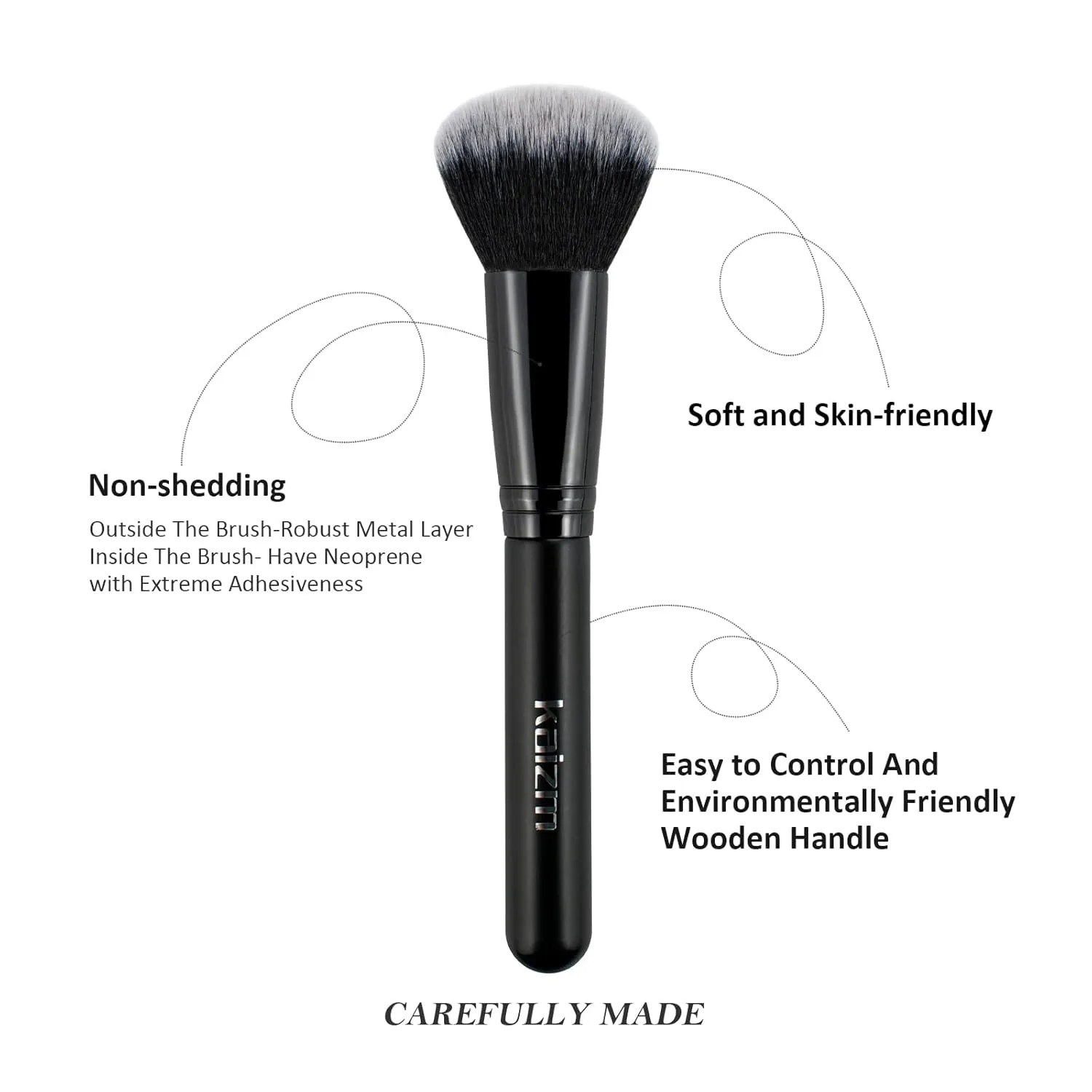 Daxstar Makeup Brushes with a Foldable Case, Makeup Kit 15PCS, Make up Brushes Set Black with 4 Makeup Sponges