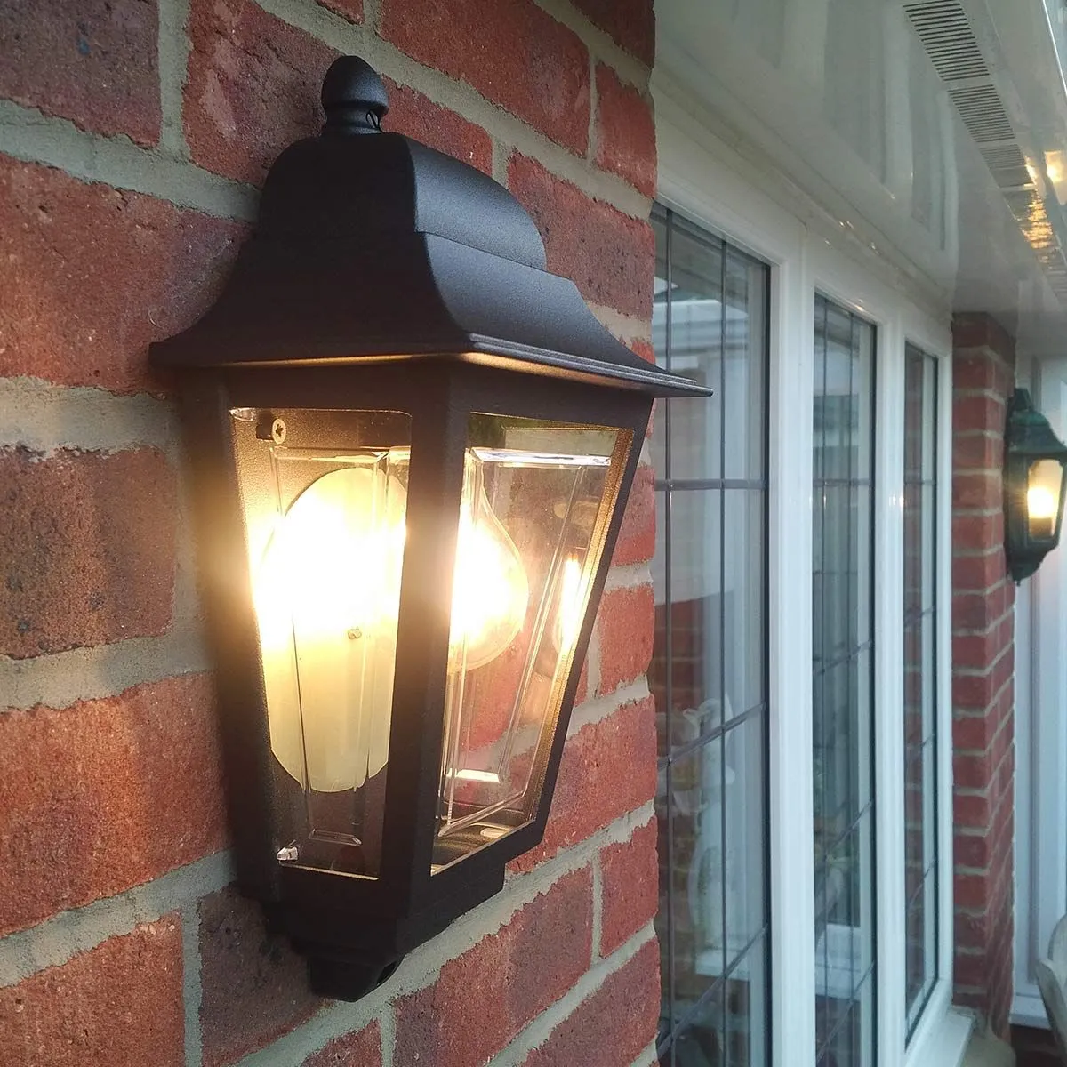 Deco Lane 1lt Half Wall Lantern | Black