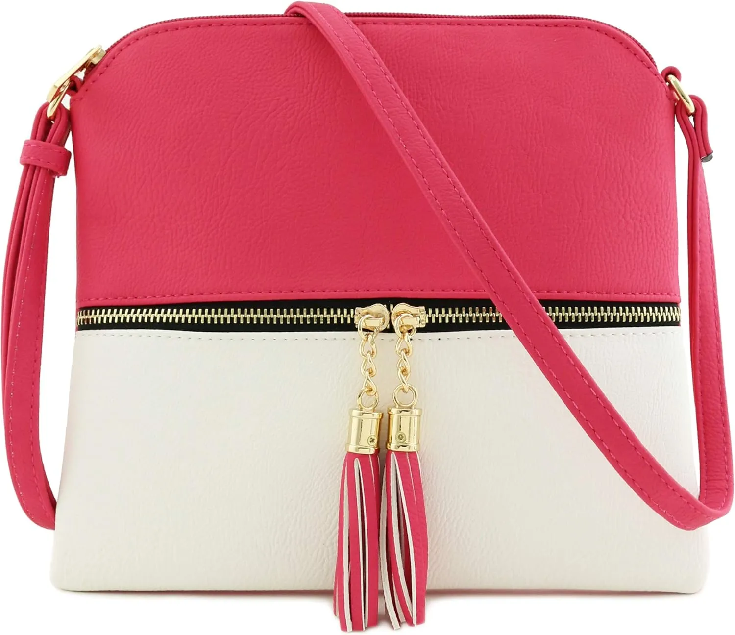 DELUXITY Lightweight Medium Crossbody Bag with Tassel