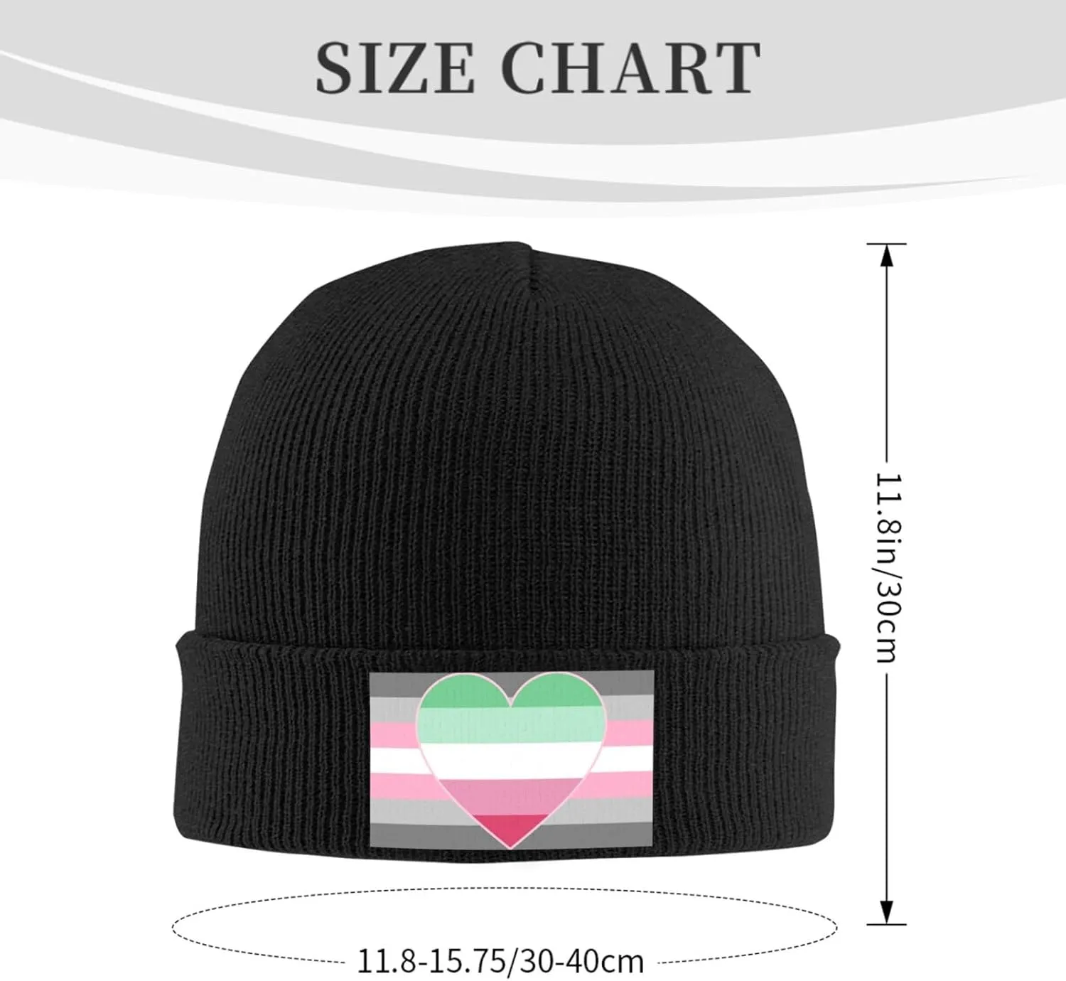 Demigirl Abro-Pride Flag LGBTQ Cozy Knitted Hat for Winter - Warm Comfort Black