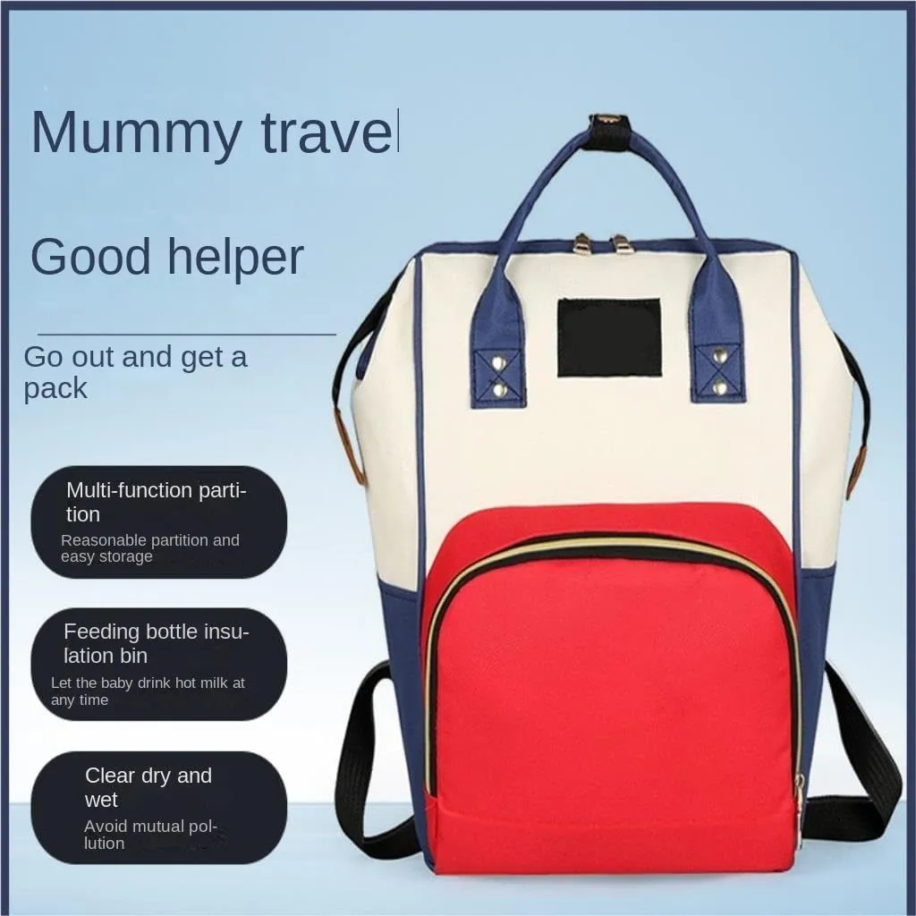 Diaper Bag Mummy bag thermal insulation fashionable lightweight travel backpack storage backpack Daiper Bag(Blue)