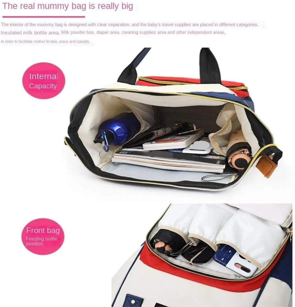 Diaper Bag Mummy bag thermal insulation fashionable lightweight travel backpack storage backpack Daiper Bag(Blue)