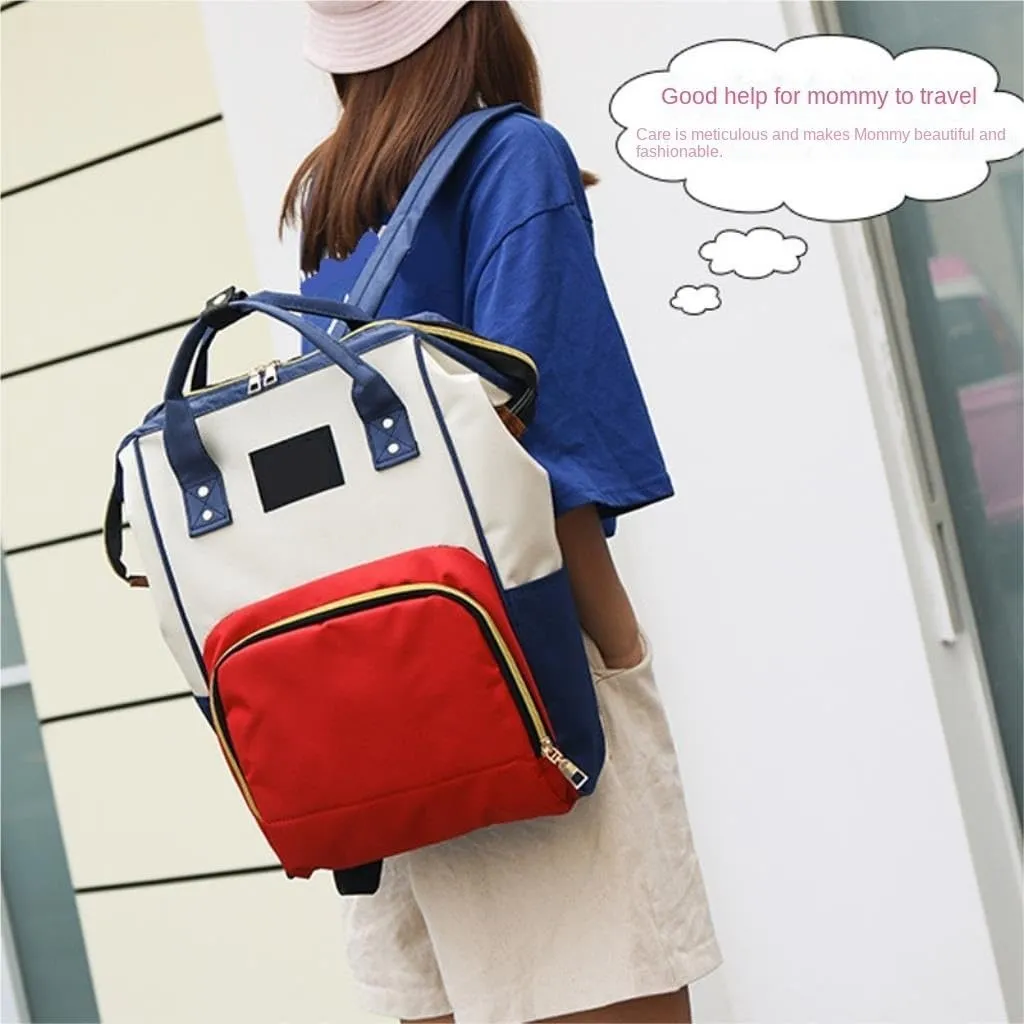 Diaper Bag Mummy bag thermal insulation fashionable lightweight travel backpack storage backpack Daiper Bag(Blue)