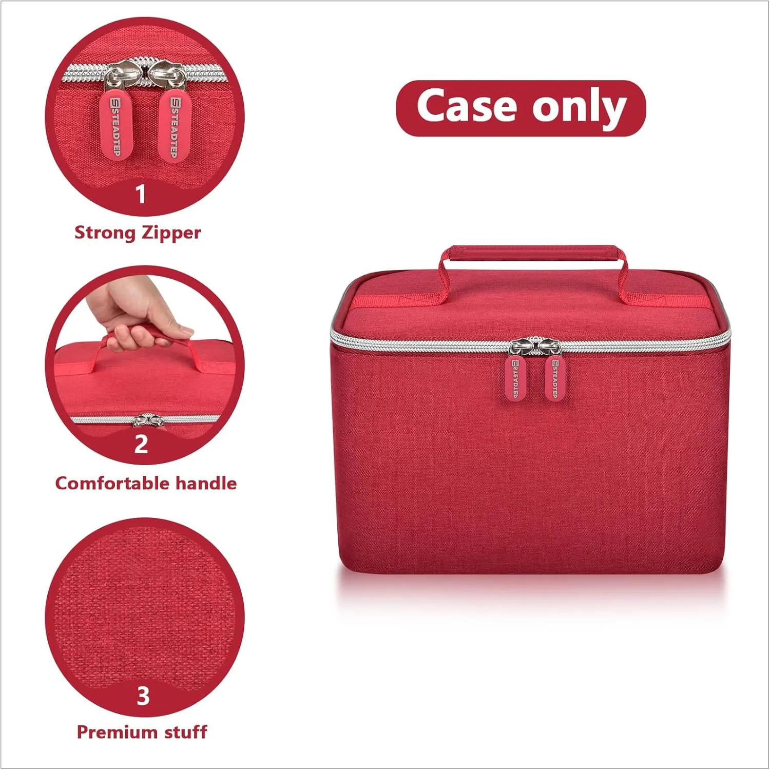 Digital Hand Mixer Carrying Bag for KitchenAid 5/6/ 7/9 Ultra Power Speed Hand Mixers, Portable Travel Storage Case Bag with Handle for Kitchen Aid Mixer Accessories (Box Only) (RED)