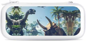 Dinosaurs Triceratops Pterosaur Hard Shell Travel Case with Rope 15 Game Card Pockets Compatible with Switch Protective