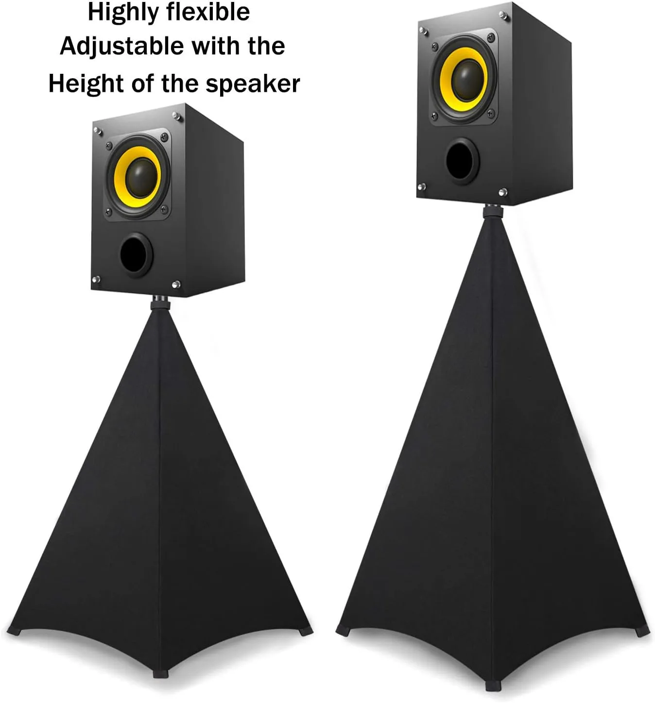 Dofilachy Speaker Stand Cover-DJ Bag with 360 Degree Cover, Speaker Tripod Scrim Cover for Speaker/Lighting with Free Travel Bag (One Pack-Black)