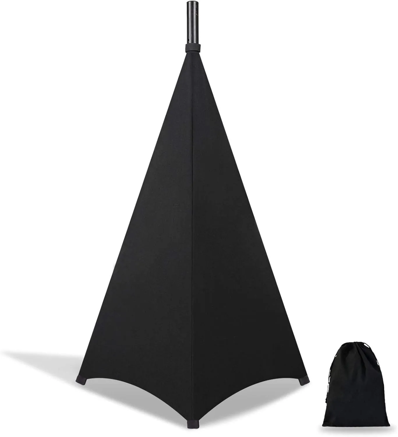 Dofilachy Speaker Stand Cover-DJ Bag with 360 Degree Cover, Speaker Tripod Scrim Cover for Speaker/Lighting with Free Travel Bag (One Pack-Black)