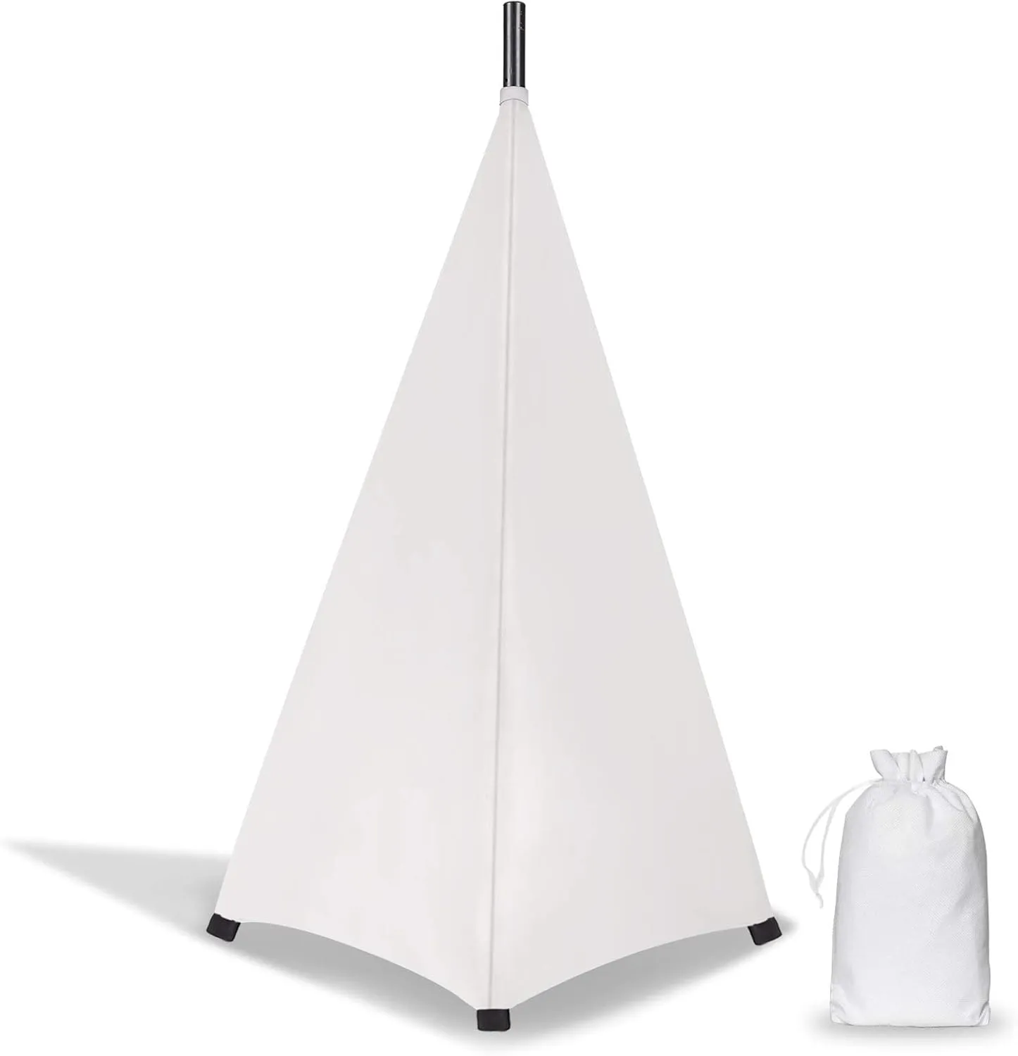 Dofilachy Speaker Stand Cover-DJ Bag with 360 Degree Cover, Speaker Tripod Scrim Cover for Speaker/Lighting with Free Travel Bag (One Pack-White)