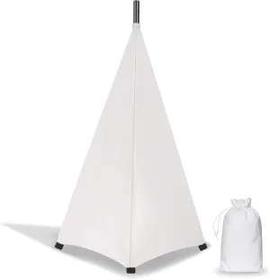 Dofilachy Speaker Stand Cover-DJ Bag with 360 Degree Cover, Speaker Tripod Scrim Cover for Speaker/Lighting with Free Travel Bag (One Pack-White)