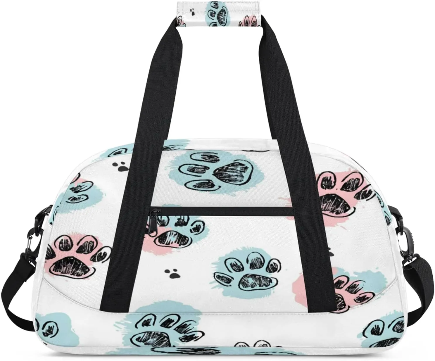 Dog Animal Paws Gym Bag for Women Men, Sports Travel Duffel Bag Lightweight Workout Bag Carry On Overnight Weekender Bag
