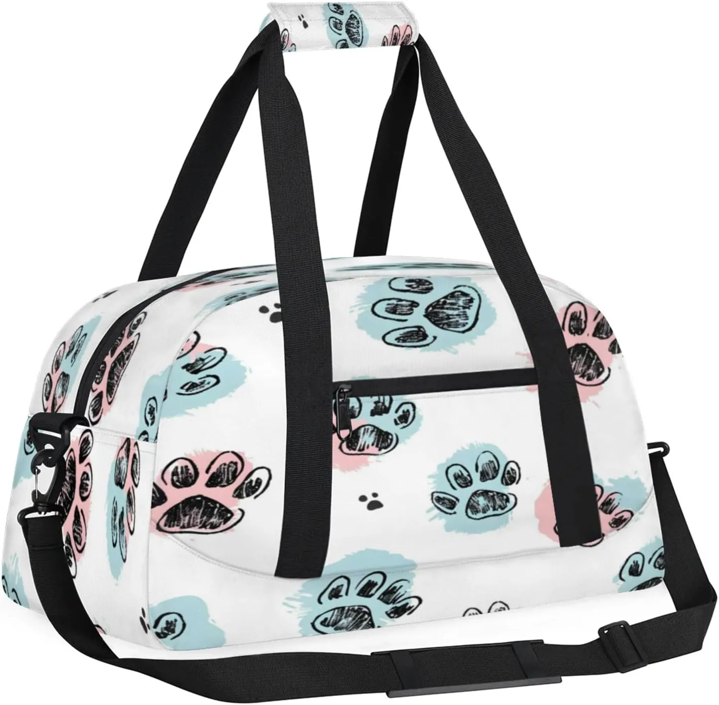 Dog Animal Paws Gym Bag for Women Men, Sports Travel Duffel Bag Lightweight Workout Bag Carry On Overnight Weekender Bag