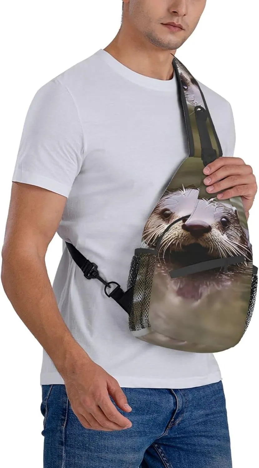 Dog Breed Unisex Crossbody Backpack Travel Hiking Casual Chest Bags Lightweight Fashion