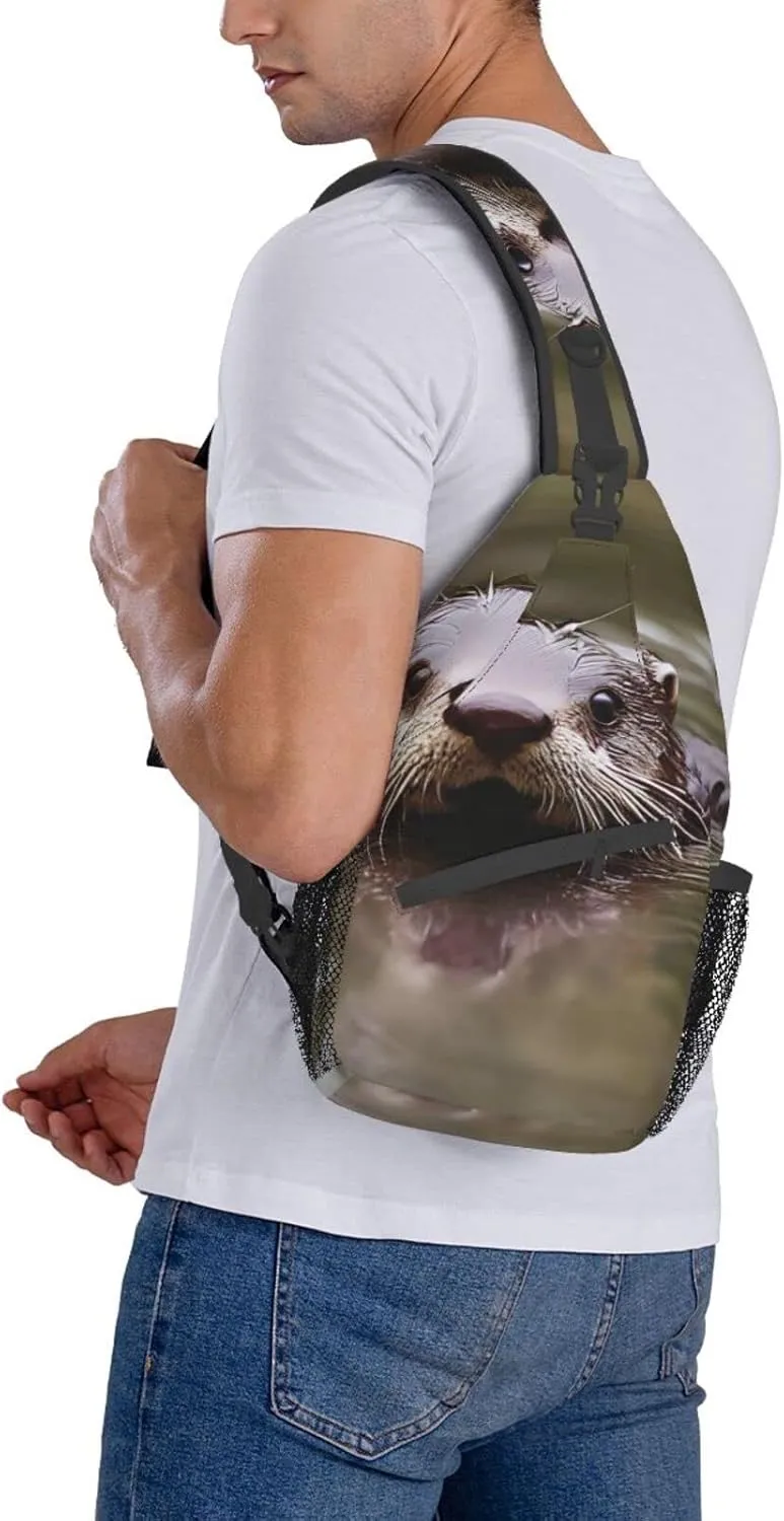 Dog Breed Unisex Crossbody Backpack Travel Hiking Casual Chest Bags Lightweight Fashion