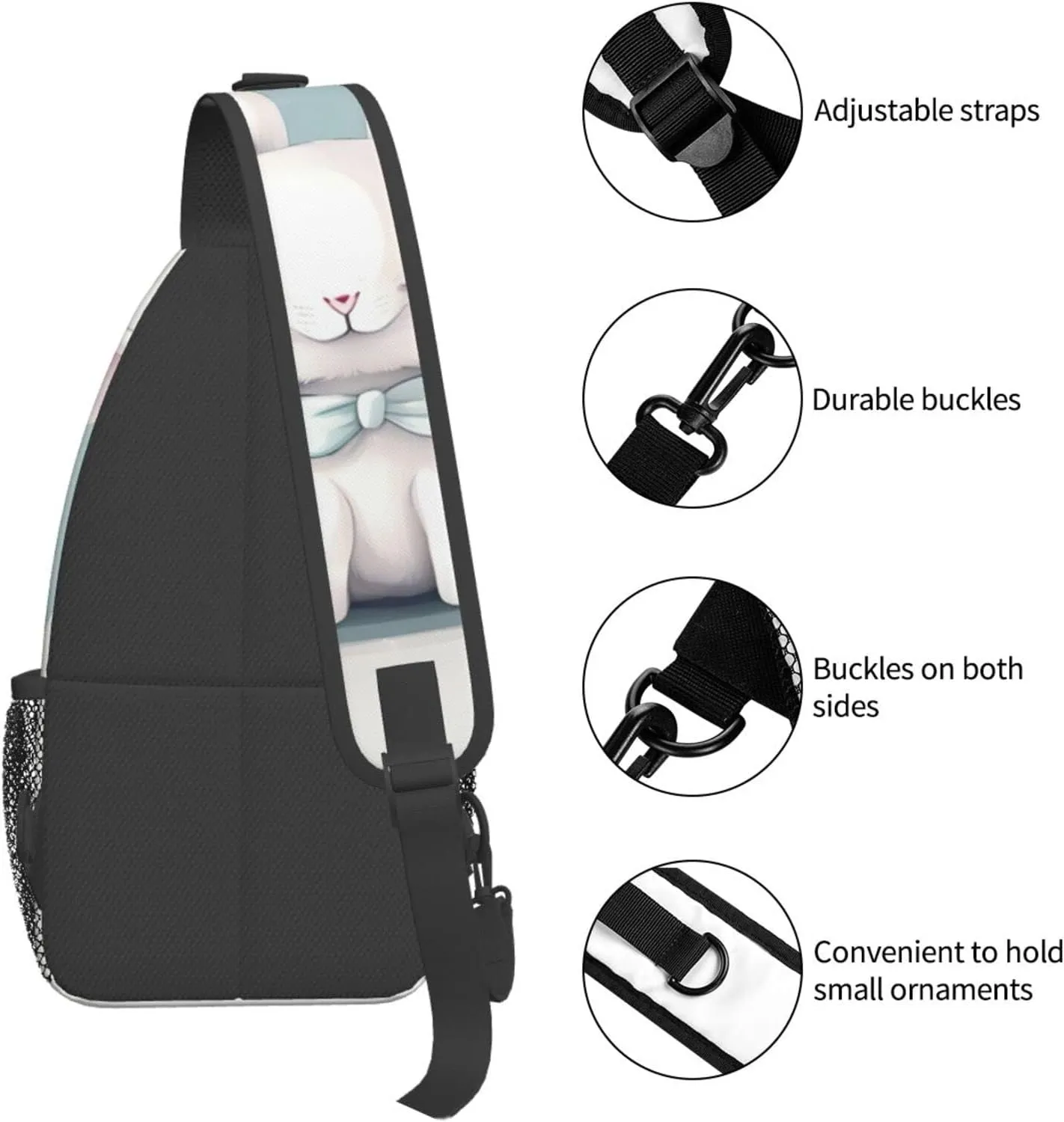 Dog Breed Unisex Crossbody Backpack Travel Hiking Casual Chest Bags Lightweight Fashion