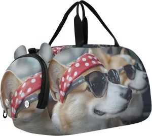 Dogs in The Car Youth Sports Duffel Bag with Ventilated Shoe Compartment|All-Season Lightweight Travel Gym Bag for Girls & Boys|Water-Resistant Gear Bag
