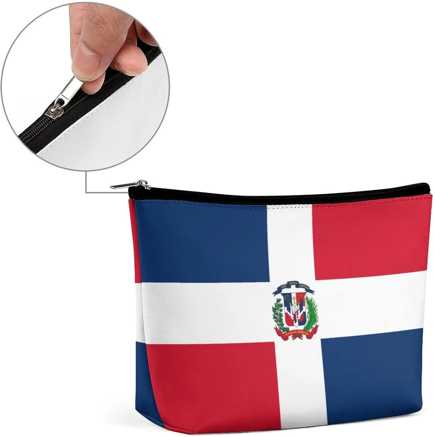 Dominican Flag Travel Makeup Bag Lightweight Organizer Cosmetic Pouch for Women