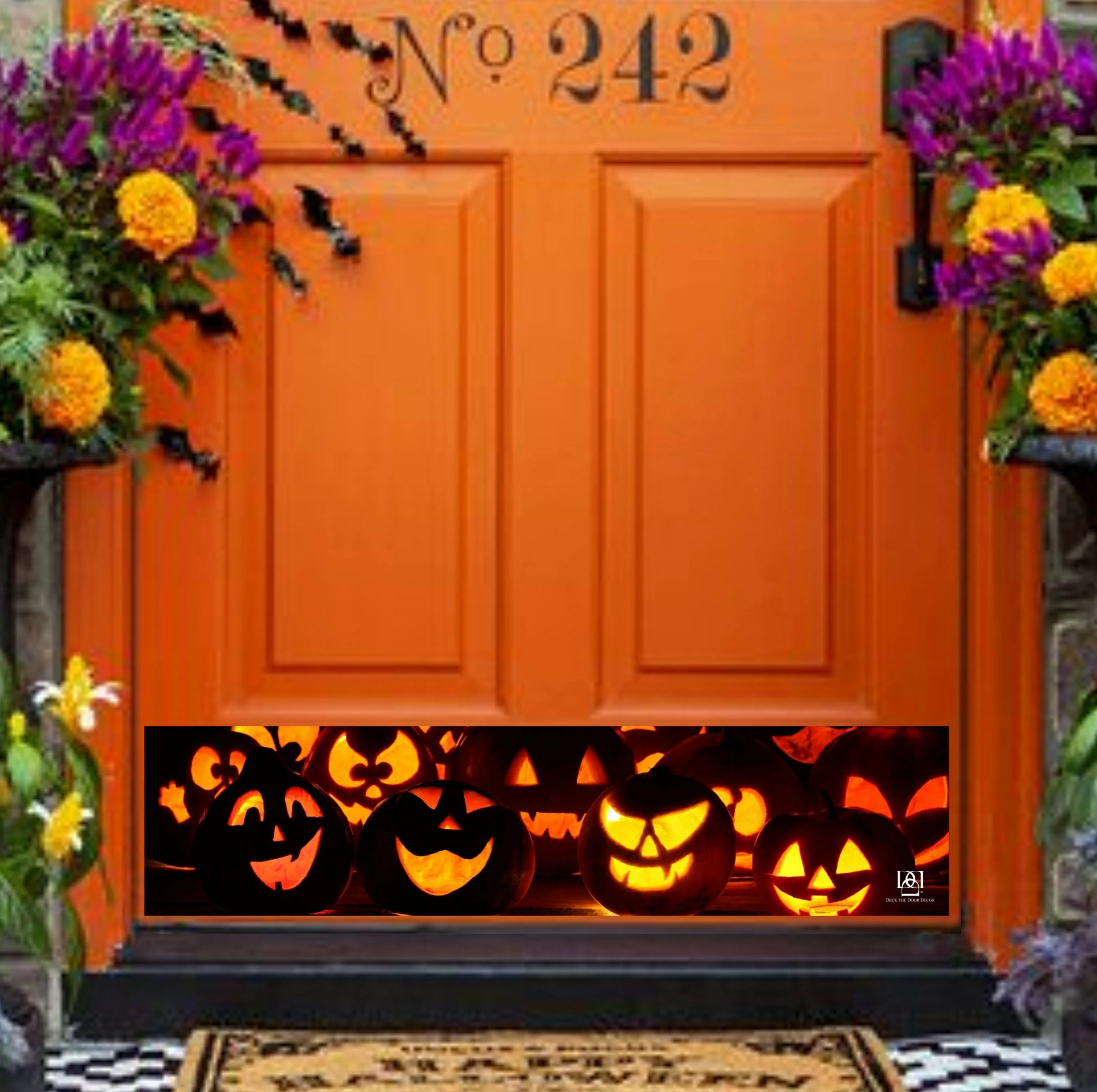 Door Kick Plate - Rubber Magnet - “Jack-O-Lantern” Halloween Themed - UV Printed - Multiple Sizes