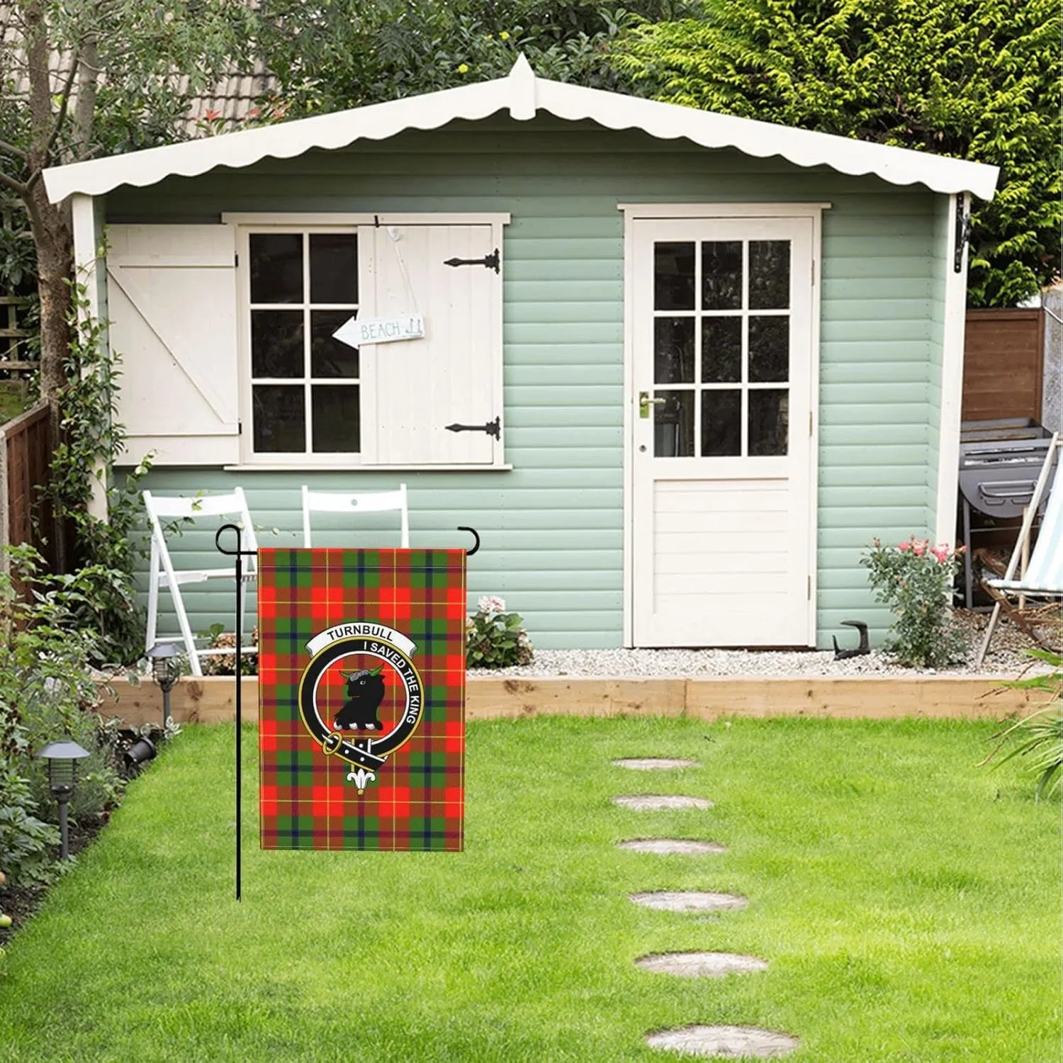 Double-Sided Garden Flag Turnbull Tartan Clan Badge House Flag Wall Hanging Decorative Yard 12x18 Inch