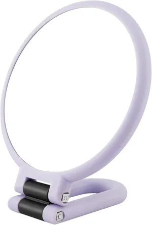 Double-Sided Handheld Magnetic Mirror, Portable Beauty Mirror with Stand, Lavender