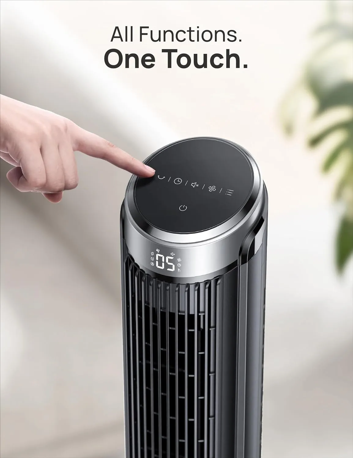 Dreo Tower Fan for Bedroom, 5 Speeds, 4 Modes with 26ft/s Standing Fan, 90° Oscillating Fans for Indoors, 12H & 28dB Quiet Timer, Remote Control, Touch, 40" Bladeless Floor Fan for Home Office, Black