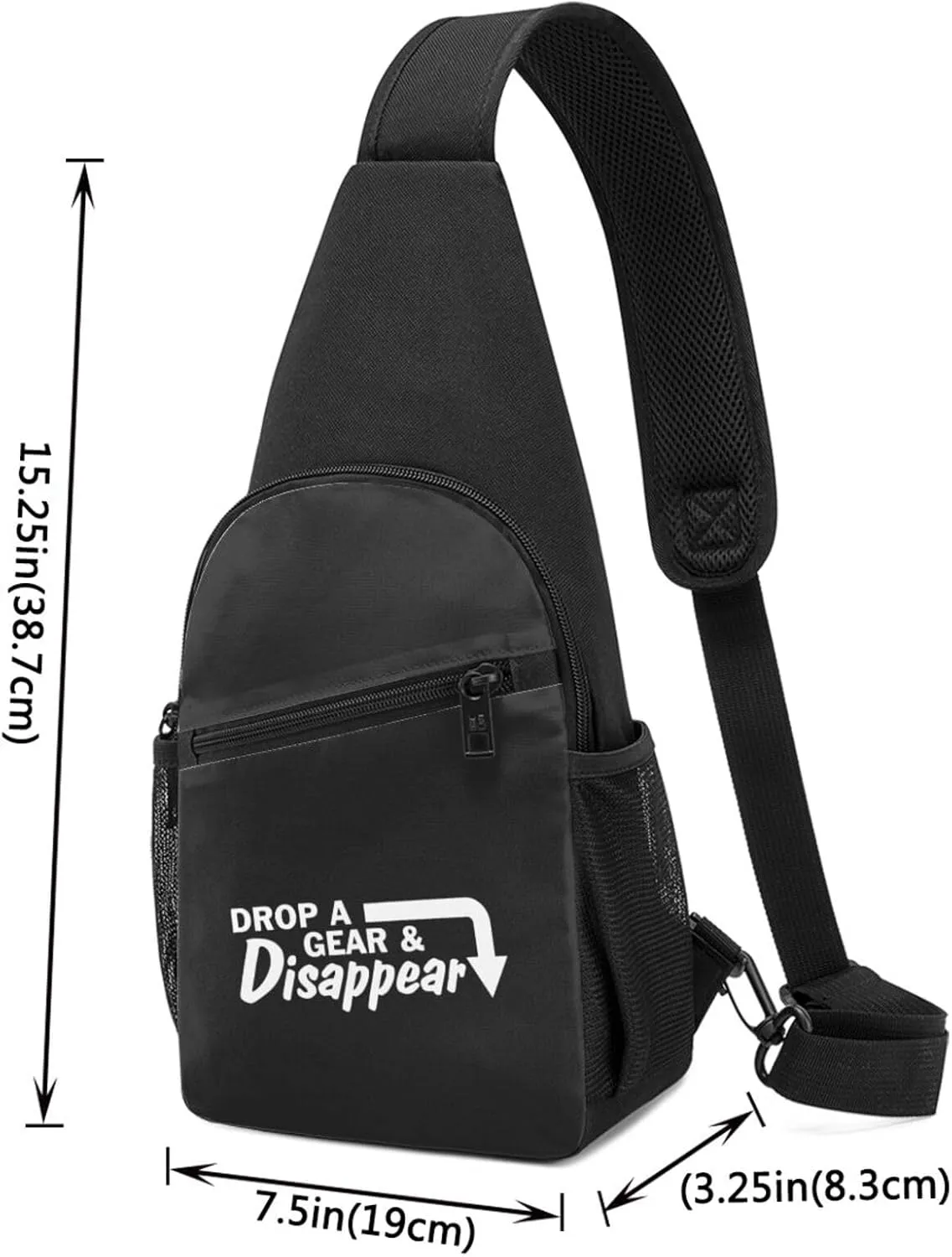 Drop A Gear And Disappear Unisex Chest Bag Lightweight Crossbody Shoulder Bag Travel Pocket