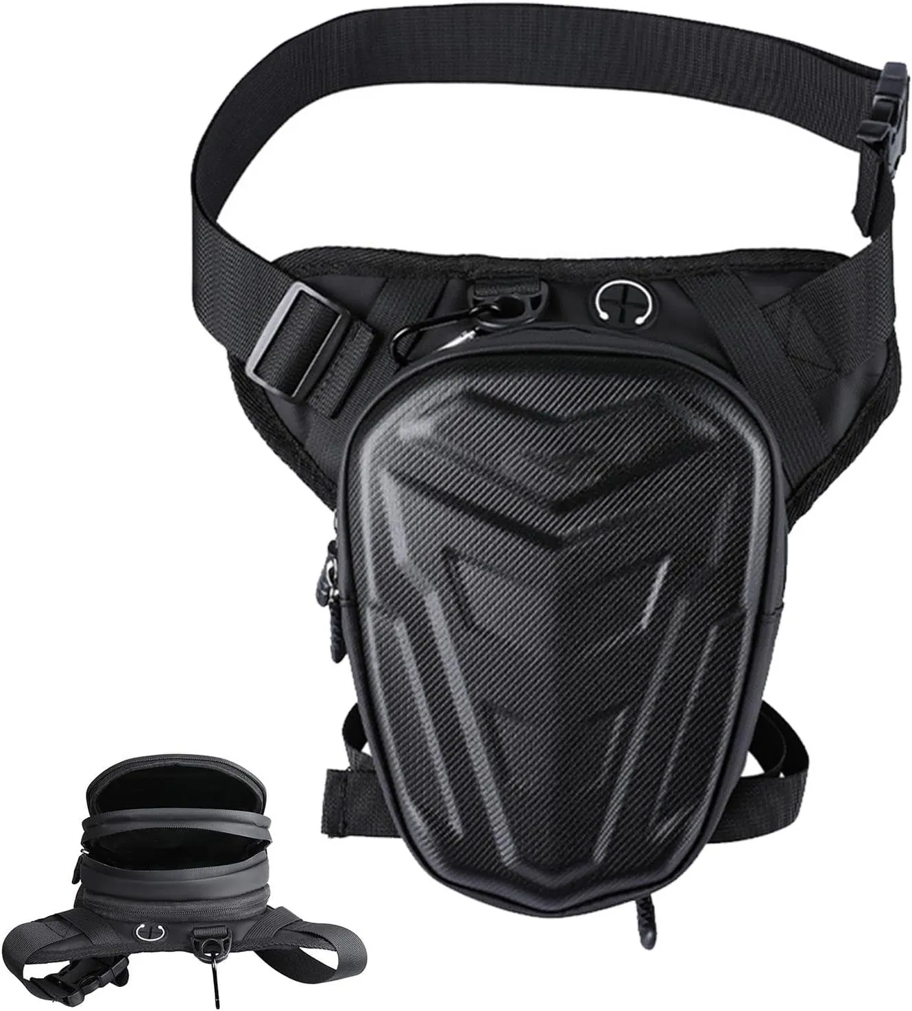 Drop Leg Bag, Thigh Bag with Leg Strap - Waterproof Hard Shell Thigh Bag with Leg Strap - Multifunctional Motorcycle Waist Bag with Large Capacity for Cycling, Hiking, Campin, Single attributes, Siehe