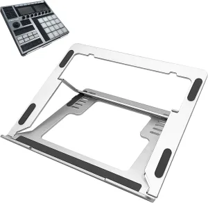 Drum Controller Stand Compatible with NI Maschine MK3,Ableton Push3, Akai MPC One ,Behringer Mixer lift adjustable,Solid Aluminum Portable Folding Stand for Home Studio(Silver)