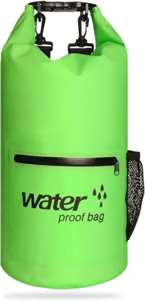 Dry Bags Waterproof, 10L Portable Adjustable Floating & Lightweight Dry Bag Backpack for Kayaking, Boating and Camping, Green Waterproof Bag