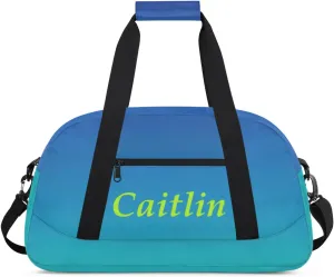 Duffle-Bag for Teens Girls,Custom Gradient Color for Sport,Carry-on Lightweight for Travel-Duffle,Overnight,Workout Cyan Blue