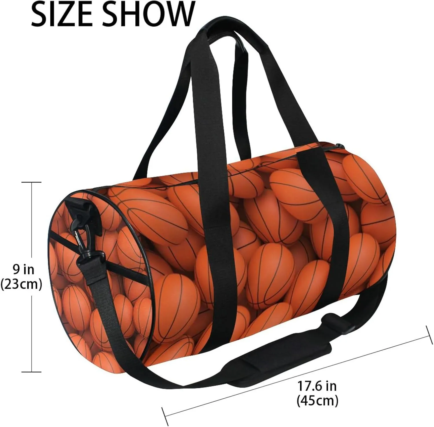 Duffle Bag Lightweight with Inner Pocket Travel Duffed Tote Bag Lightweight Weekender Bag, Basketball Sport Duffle Print Bag for Gym Yoga Sport