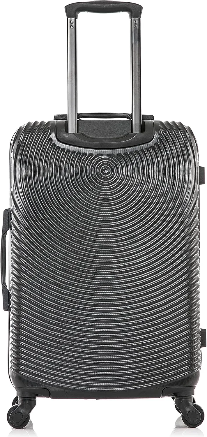 DUKAP INCEPTION Luggage with Spinner Wheels | Durable Lightweight Hardside Suitcase, Travel Bag with Handle and Trolley, 24-Inch Medium Checked Luggage | Black