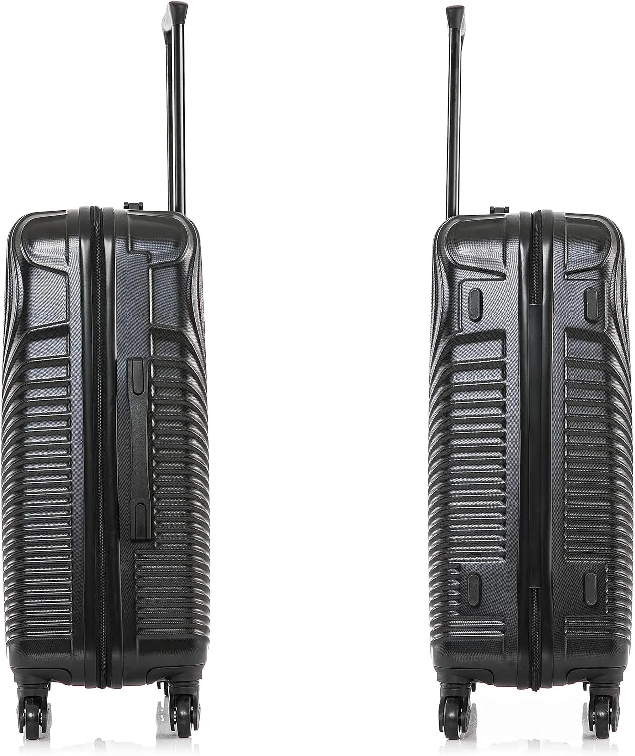DUKAP INCEPTION Luggage with Spinner Wheels | Durable Lightweight Hardside Suitcase, Travel Bag with Handle and Trolley, 24-Inch Medium Checked Luggage | Black