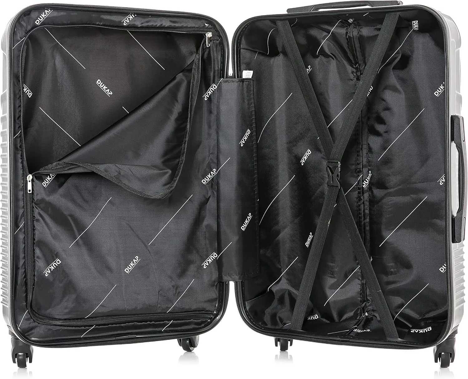 DUKAP INCEPTION Luggage with Spinner Wheels | Durable Lightweight Hardside Suitcase, Travel Bag with Handle and Trolley, 24-Inch Medium Checked Luggage | Black
