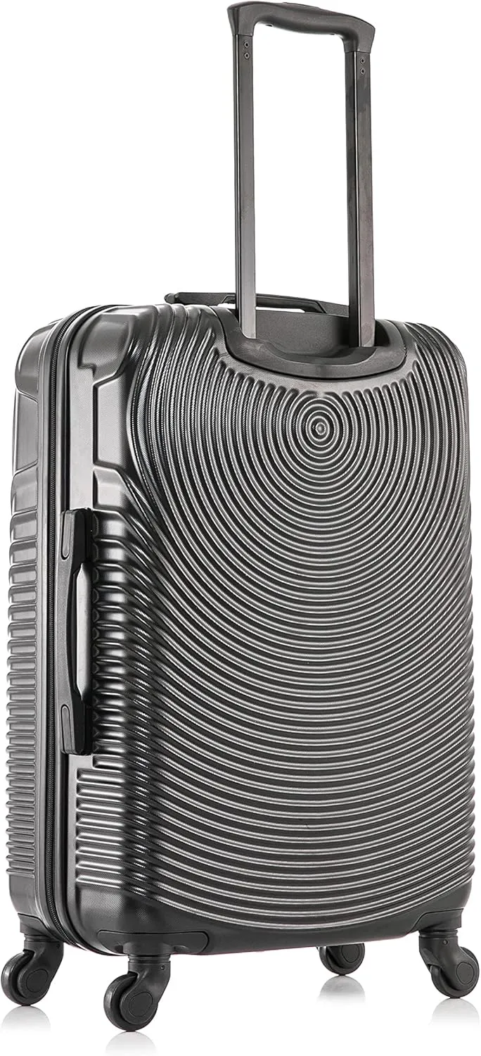 DUKAP INCEPTION Luggage with Spinner Wheels | Durable Lightweight Hardside Suitcase, Travel Bag with Handle and Trolley, 24-Inch Medium Checked Luggage | Black