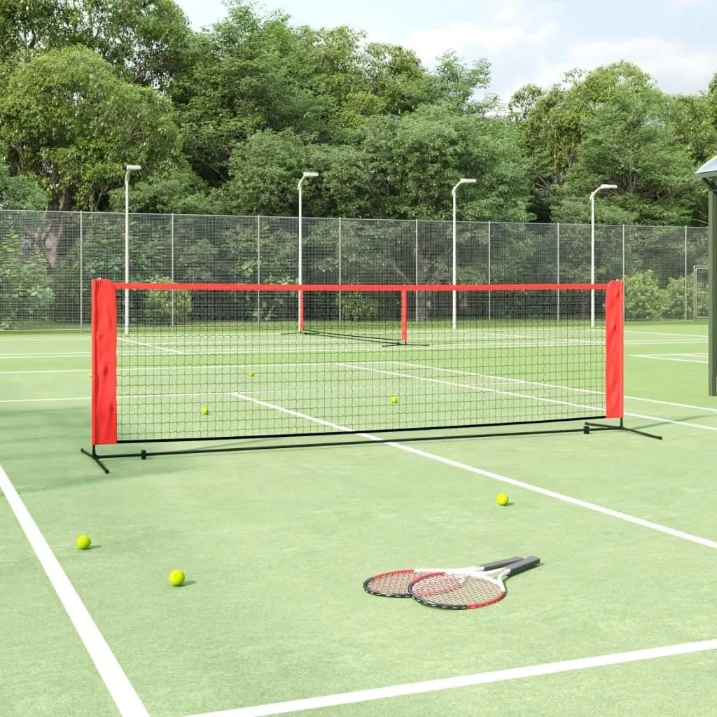 Durable Outdoor Tennis Net for Backyard Fun, Easy Setup, Lightweight with Carrying Bag, Black and Red