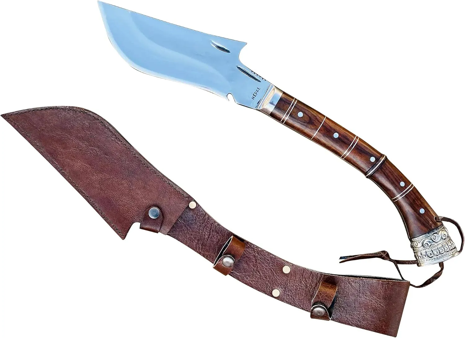 EGKH-Handmade-Forged Viking Axe with Etching on The Handle with Leather Case Custom Rose Wood Handle, Carbon Steel - Veteran Camping Hatchet