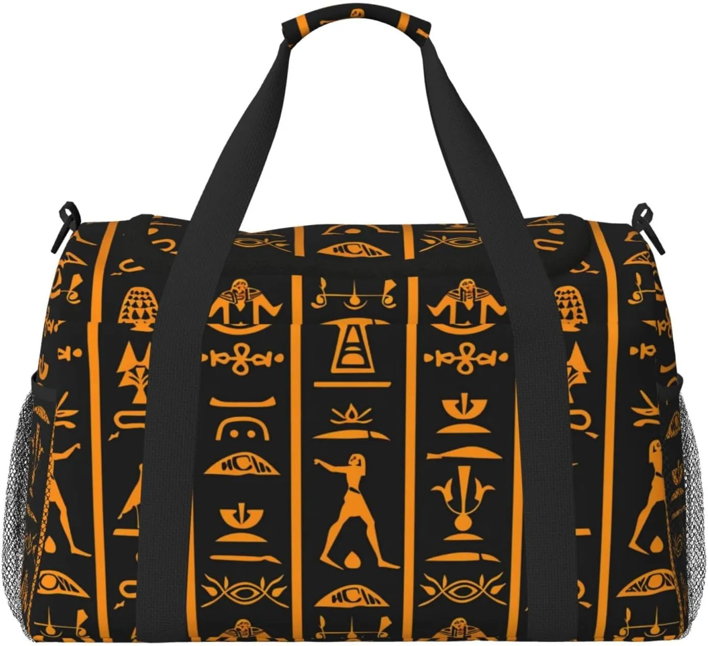 Egyptian Hieroglyph Duffle Bag for Travel Ancient Sports Gym Tote Carry On Bag Large Shoulder Weekend Overnight for Workout