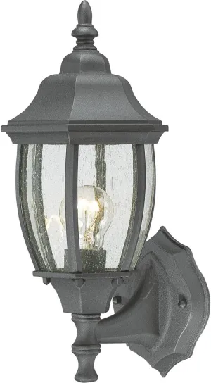 Elk Home Covington Outdoor Light-Wall Lantern, Matte Black & Glass, 6.5" W x 7.75" D x 14.25" H, Porch, Patio Light