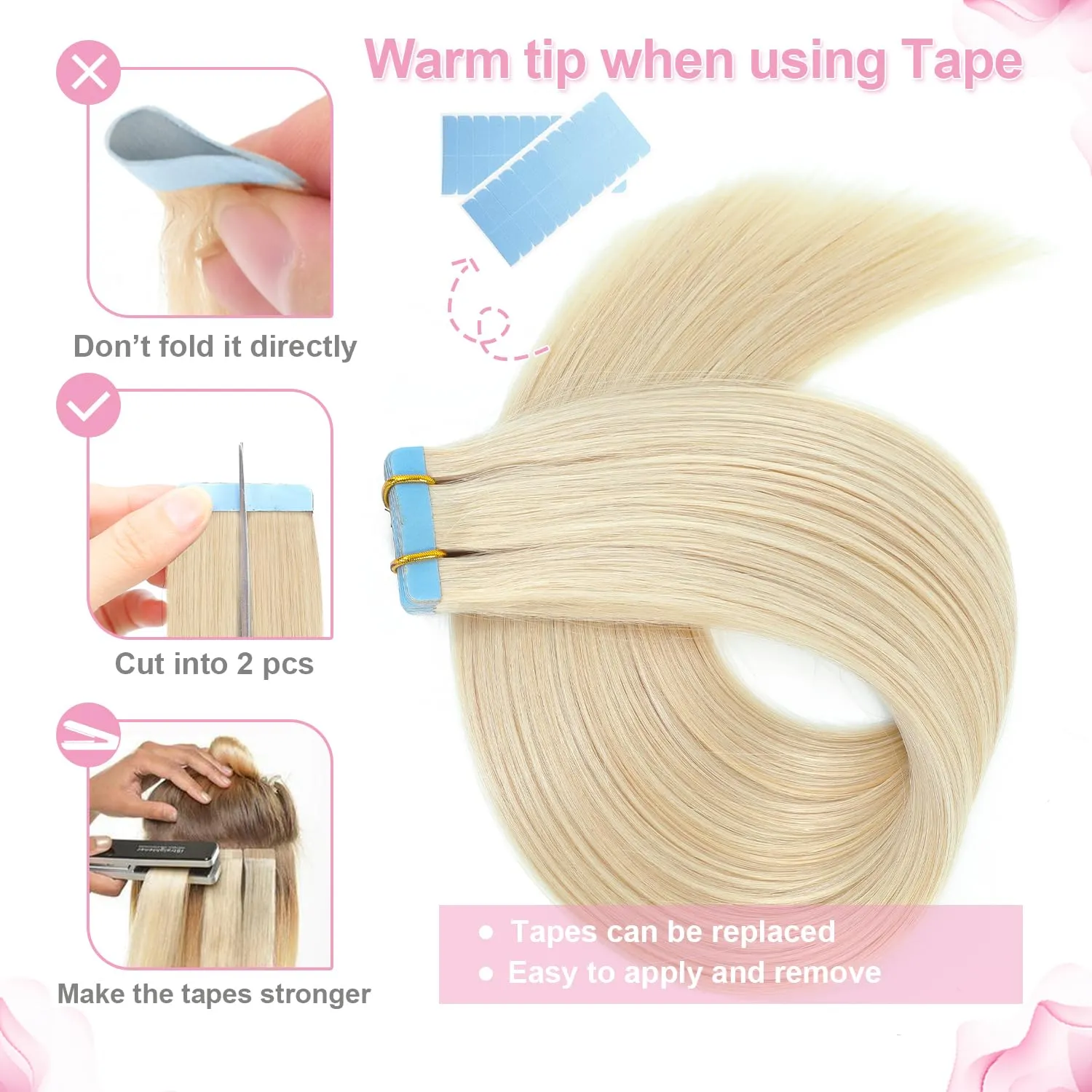 Evala tape in hair extensions human hair blonde tape in extensions 60 Platinum Blonde remy hair extensions tape in 20pcs 40g real human hair extensions seamless straight natural hair 14 inch