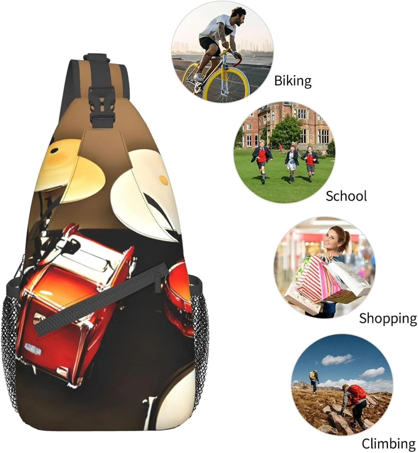 Explosion Firework 3d Unisex Crossbody Backpack Travel Hiking Casual Chest Bags Lightweight Fashion