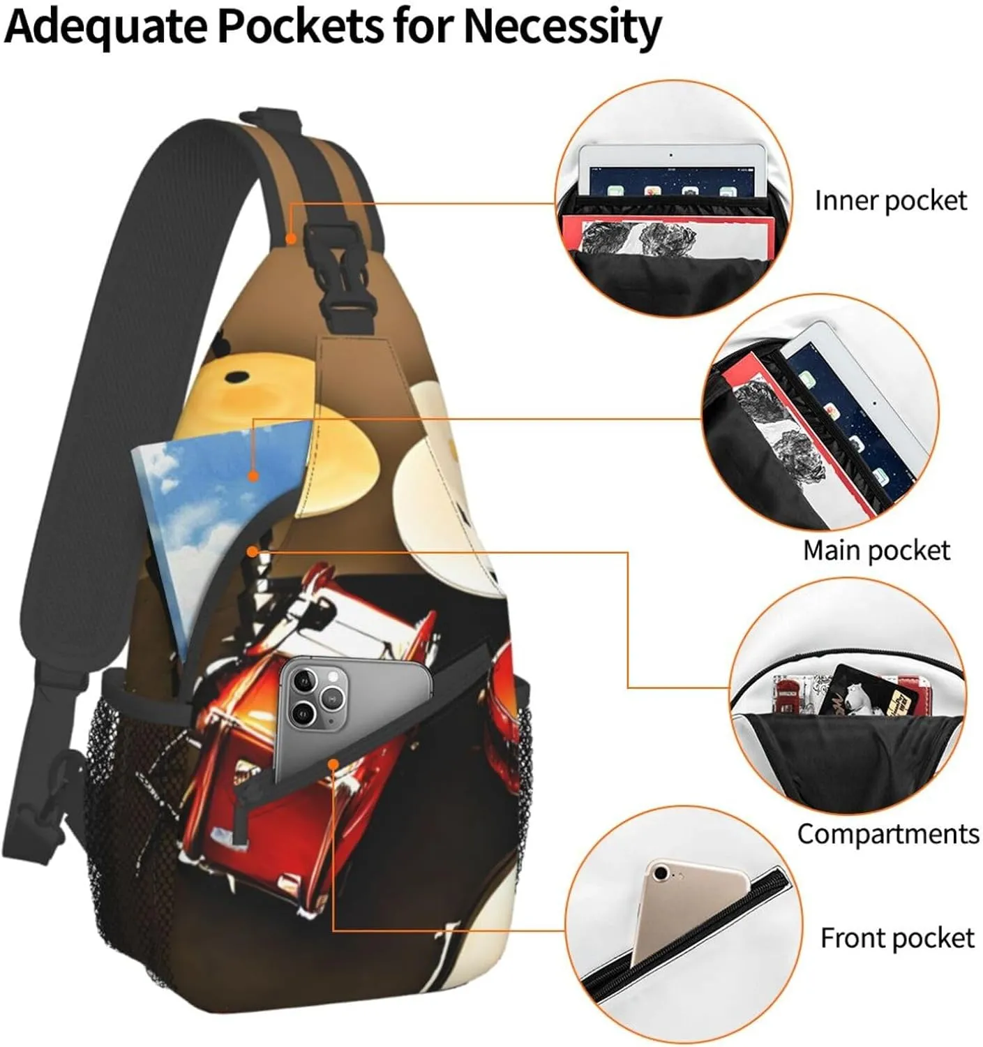 Explosion Firework 3d Unisex Crossbody Backpack Travel Hiking Casual Chest Bags Lightweight Fashion