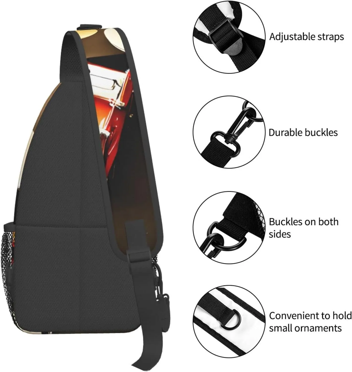 Explosion Firework 3d Unisex Crossbody Backpack Travel Hiking Casual Chest Bags Lightweight Fashion