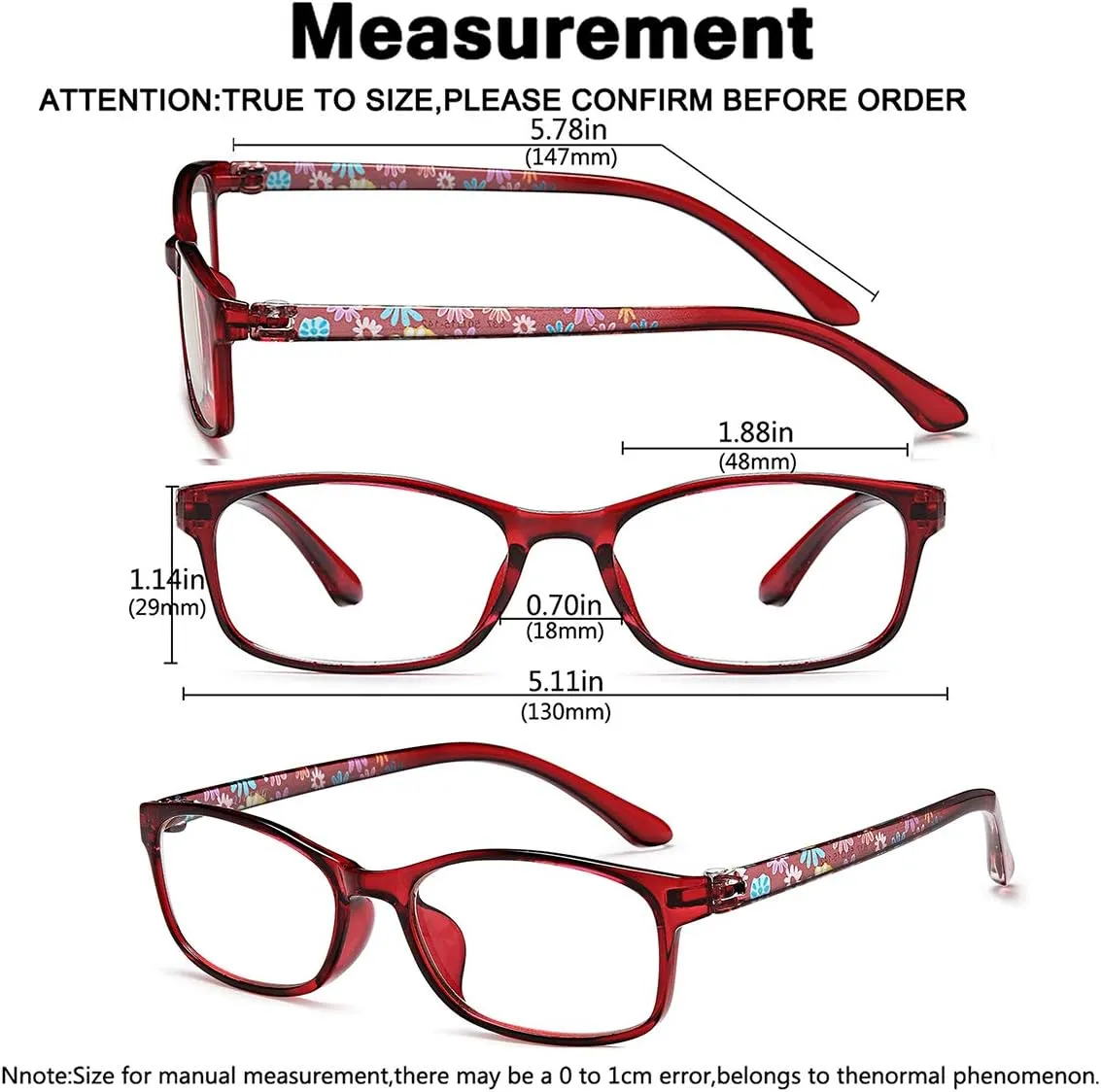 EYEURL Blue Light Blocking Glasses for Womens - 2 Pairs Lightweight Computer Eyeglass Anti-blue Glare Blue Screen Quality Glasses