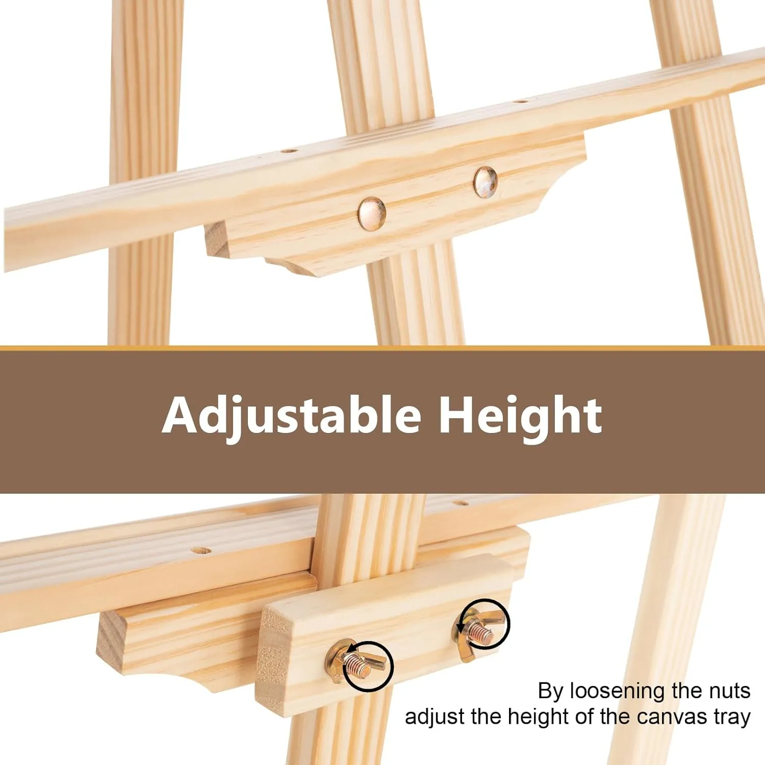 Falling in Art Easel Stand for Painting, Adjustable Wooden Easels for Painting Canvas Up to 42", Folding Art Easel for Drawing, Wedding Sign and Poster, Suitable for Kids and Adults