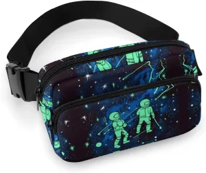 Fanny Pack for Men Women Glow In The Dark Belt Bag Lightweight Waist Bag Pack Full Printed Pack With Adjustable Strap For Running Hiking Travel